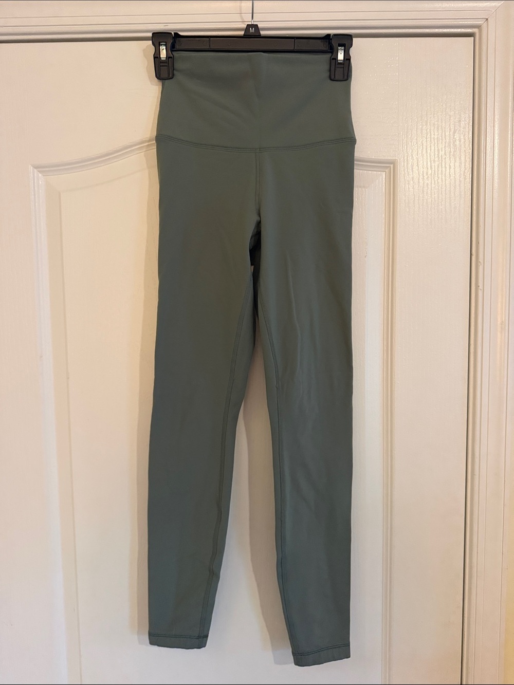 High-Waist fleece lined Yoga Leggings in Olive Green